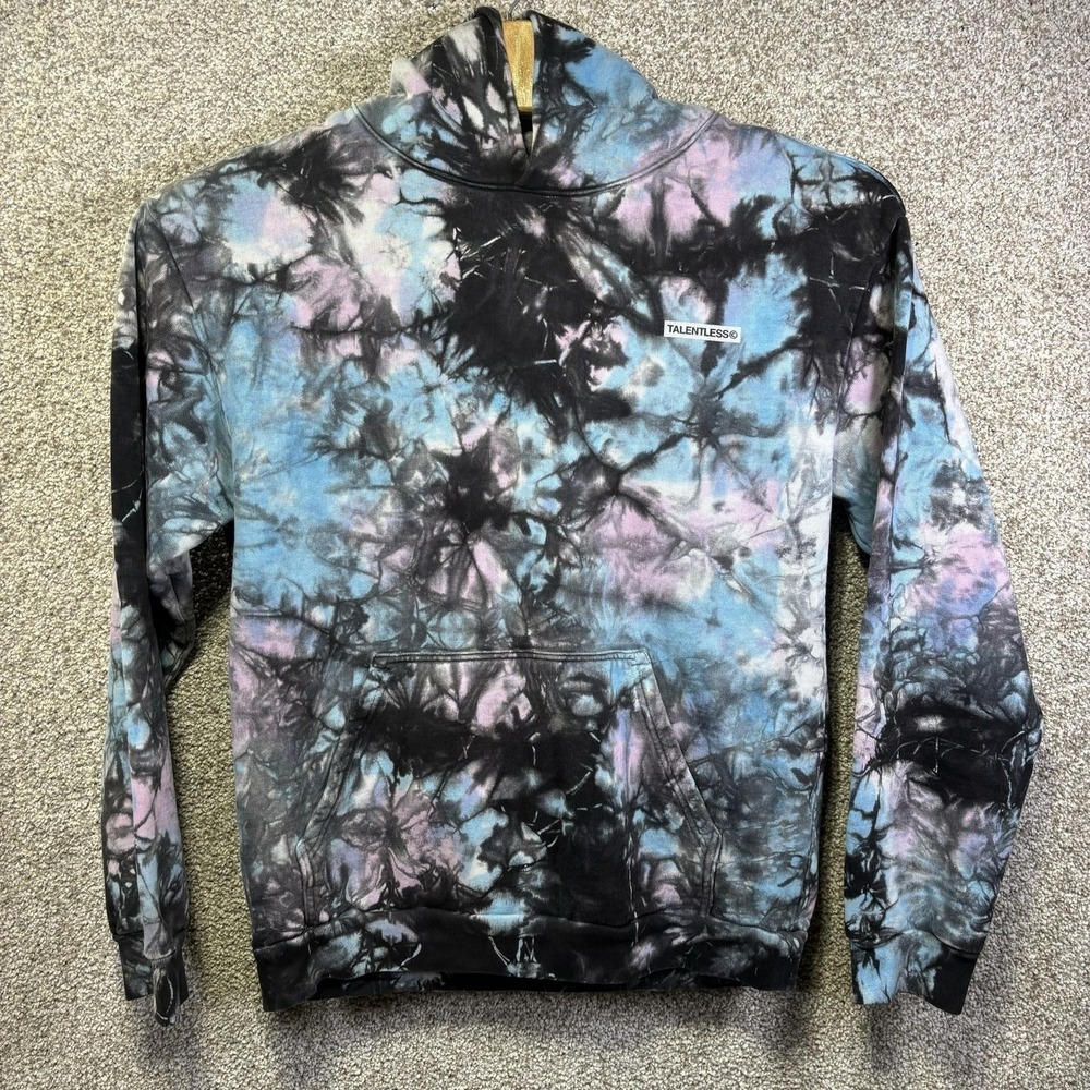 Talentless Hoodie Mens Large Multicolor Tie Dye Fleece Pullover Sweatshirt Logo